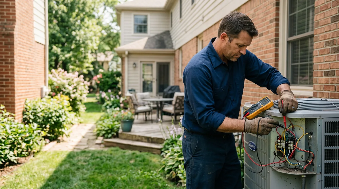 HVAC technician working near Skaneateles Falls, NY